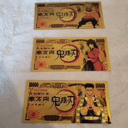 Demon Slayer: Kimetsu no Yaiba collectible gold-plated banknote