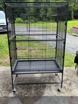 Large birdcage on wheels
