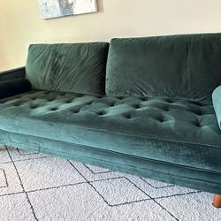 emerald velvet couch like new
