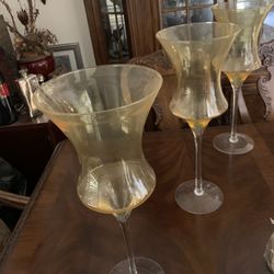 Set of 3 oversized glass goblets