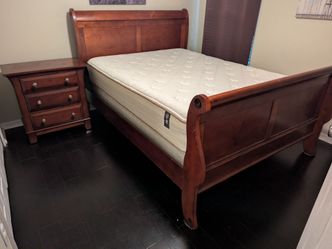 Queen Size Cherry Sleigh Bed Frame