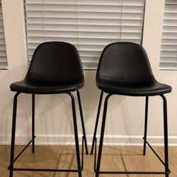 AllModern Kody Vegan Leather Bar & Counter Stool (Set of 2)