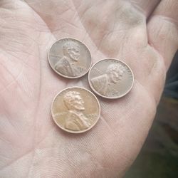 1953 D Penny-(And 2 1958 D, Lot Of Three Wheat)