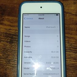 5th Gen. iPod Touch 64gb Blue w/Case