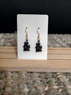 Haunted House Halloween Dangle Earrings