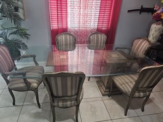 Glass Dining Table With 6 Chairs