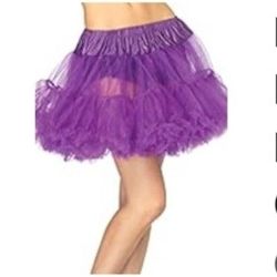 New Woman's Skirt Petticoat Tulle Tutu Purple, One Size Fits Most