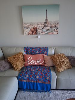 Leather Sectional Off White