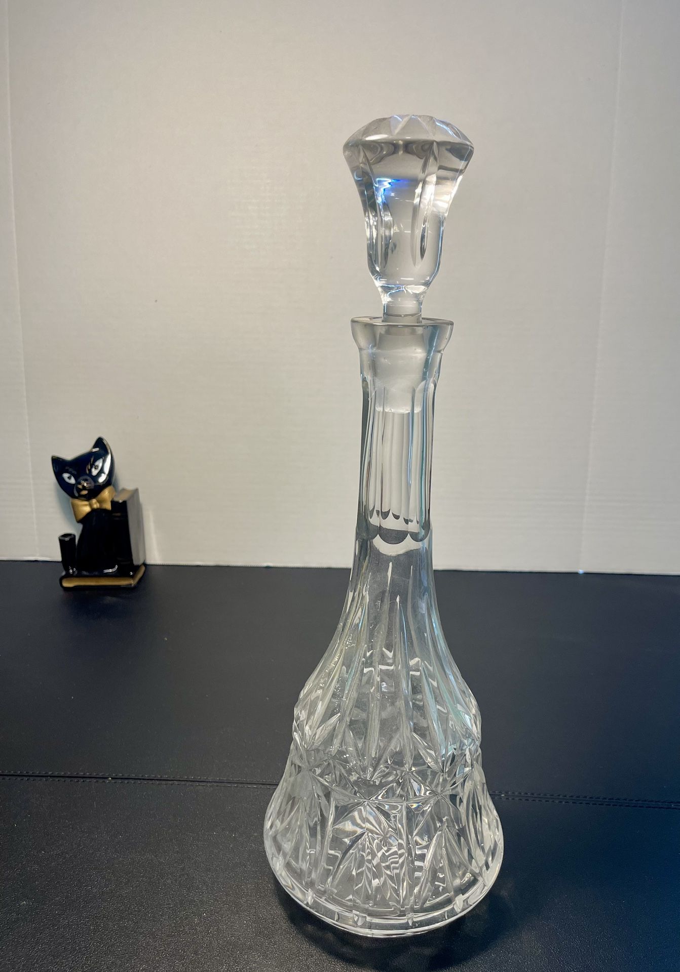Czech Cut Crystal Vintage 1970s Decanter Liquor Brandy Whisky Wine Spirits