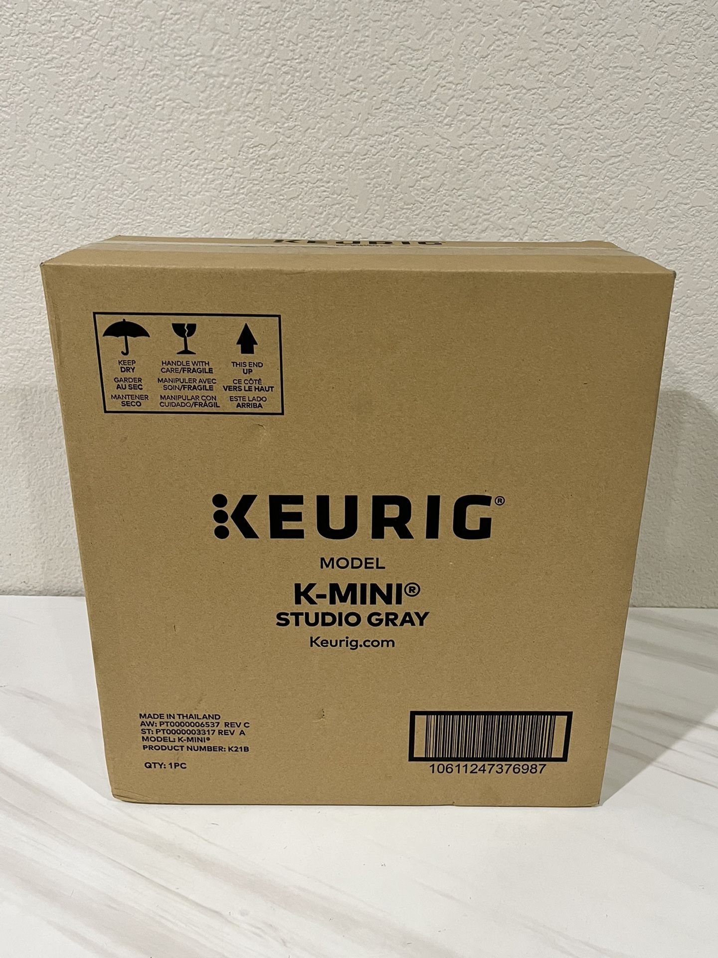 Brand new Keurig K-Mini Single Serve K-Cup Pod Coffee Maker, 6 to 12oz Brew size, with Cord Storage, Perfect for Small Spaces, Studio Gray