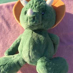 Dinosaur Animal Adventure Triceratops Plush Orange green 26" Huge Large stuffed