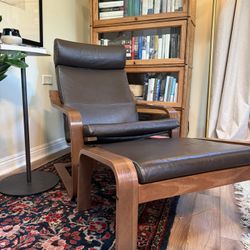 90’s Vintage IKEA Poang Arm Chair with Ottoman