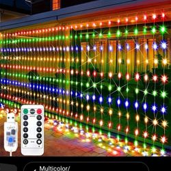 Rainbow Galaxy Festival Curtain: 600-LED USB Ambience Lights