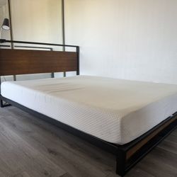 Queen Bed Frame + Mattress – Almost New – Torrance Pickup