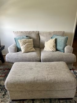 Comfy love seat and foot stool