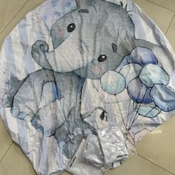 Elephant Round Party Backdrop, 6.5ft, Elastic