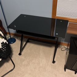 Black Glass Desk