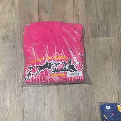 Pink Spider Hoodie Size M 