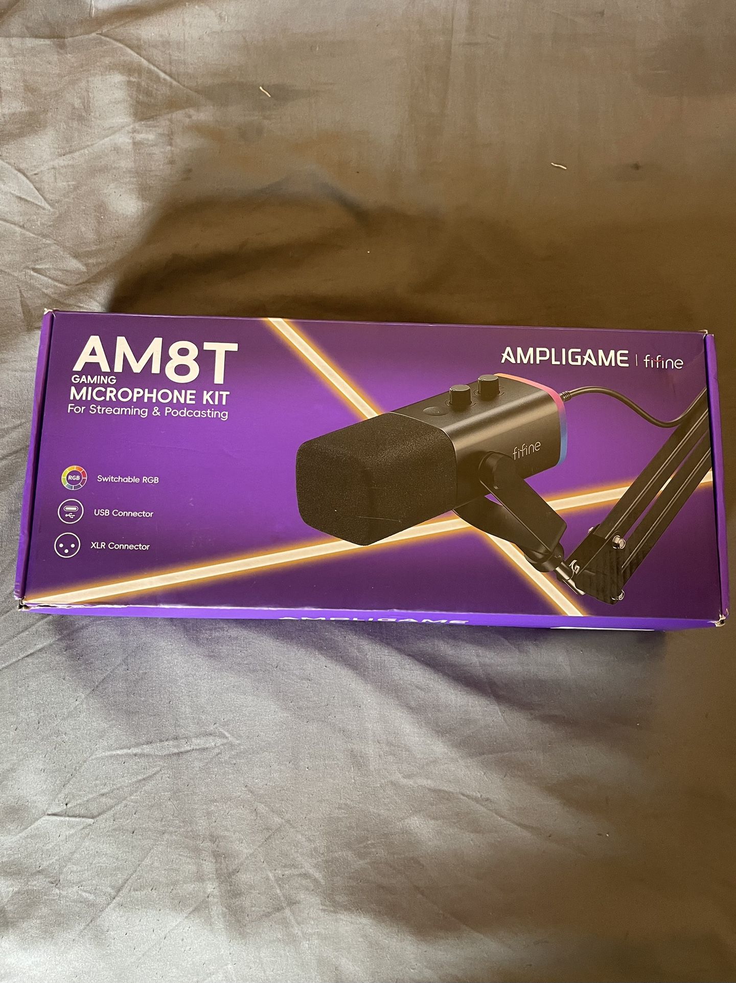 Fifine AM8T Gaming Microphone Black USB / XLR Connector With Boom Arm
