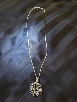 Sterling Silver Necklace with Spiral Pendant