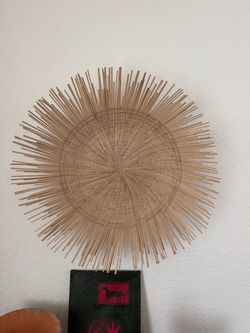 Handwoven Natural Palm Sculptural Wall Art