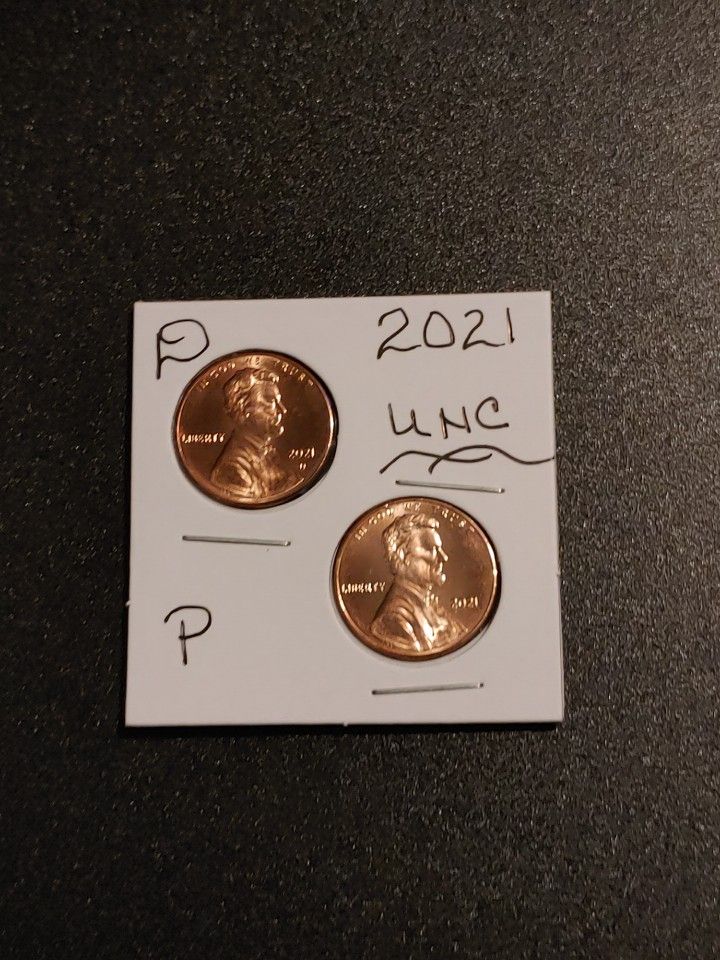 2021 P&D Lincoln Shield Cent from Bank Rolls