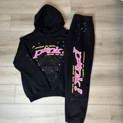 P*nk Spider Hoodie and Sweats Suit 