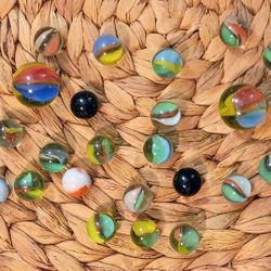24 Assorted Vintage Marbles