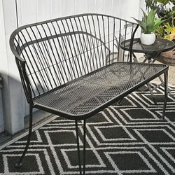 Black Metal Bench