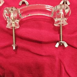 17  3"  Antique Glass Pul Clear.  62 Crystal And Glass Cabinet Knobs.