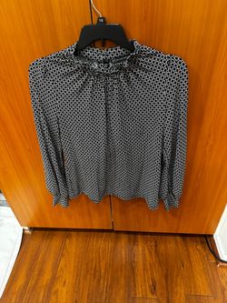 Adrianna Papell Black & White Print Blouse 1X