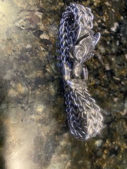 Stainless Steel Wolf Head Wheat Bracelet