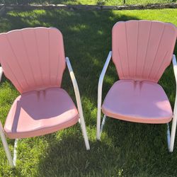 2 Retro Metal Outdoor Chairs - Individually Priced