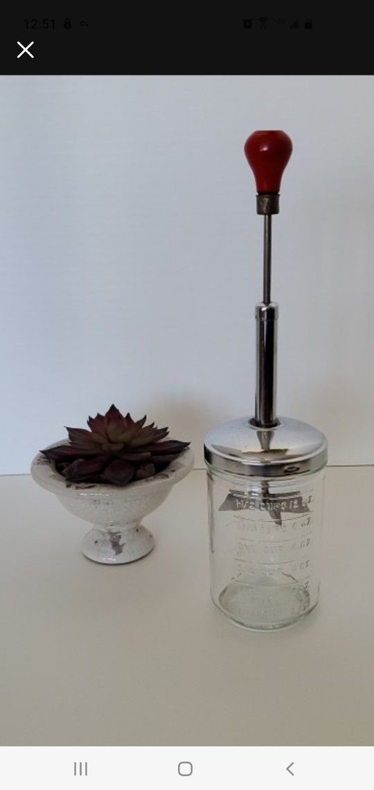 Vintage Hazel Aatlas Glass Food & Nut Chopper #5393