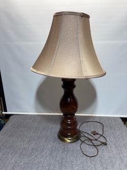 Vintage Wood Table Lamp with Shade