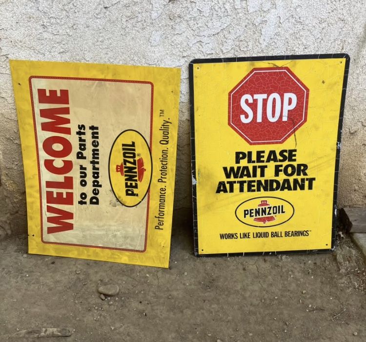 Vintage pennzoil signs
