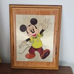Vintage Wooden Disney Mickey Mouse Art 