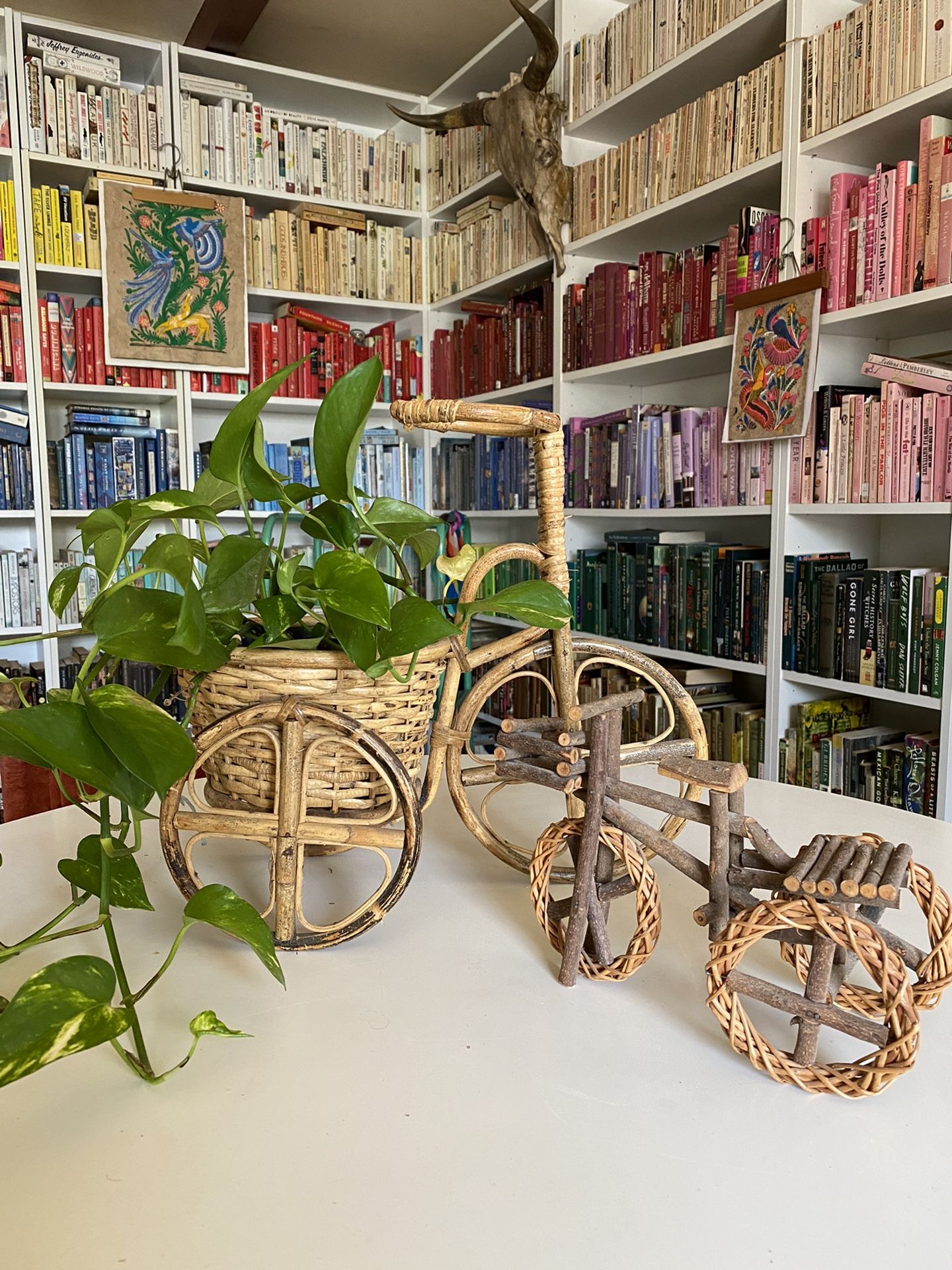 Wicker Bicycle Plant Holder Lawn & Garden - Lawn & Garden