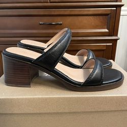 Black Leather Mules By Madewell Size 7.5