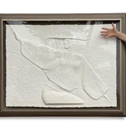 💃 Large David Fisher Cast Paper Relief “Veronique” – Signed, Framed, Statement Piece