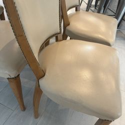 Antique 6 Leather Dinning Chairs