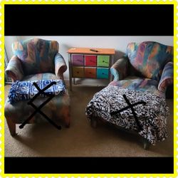 Chairs, Ottoman And Table $60