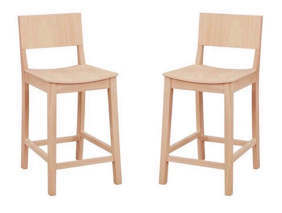 LINON HOME DECOR - DEVIN COUNTER STOOL UNFINISHED (SET OF 2) - CS279UNF02KD