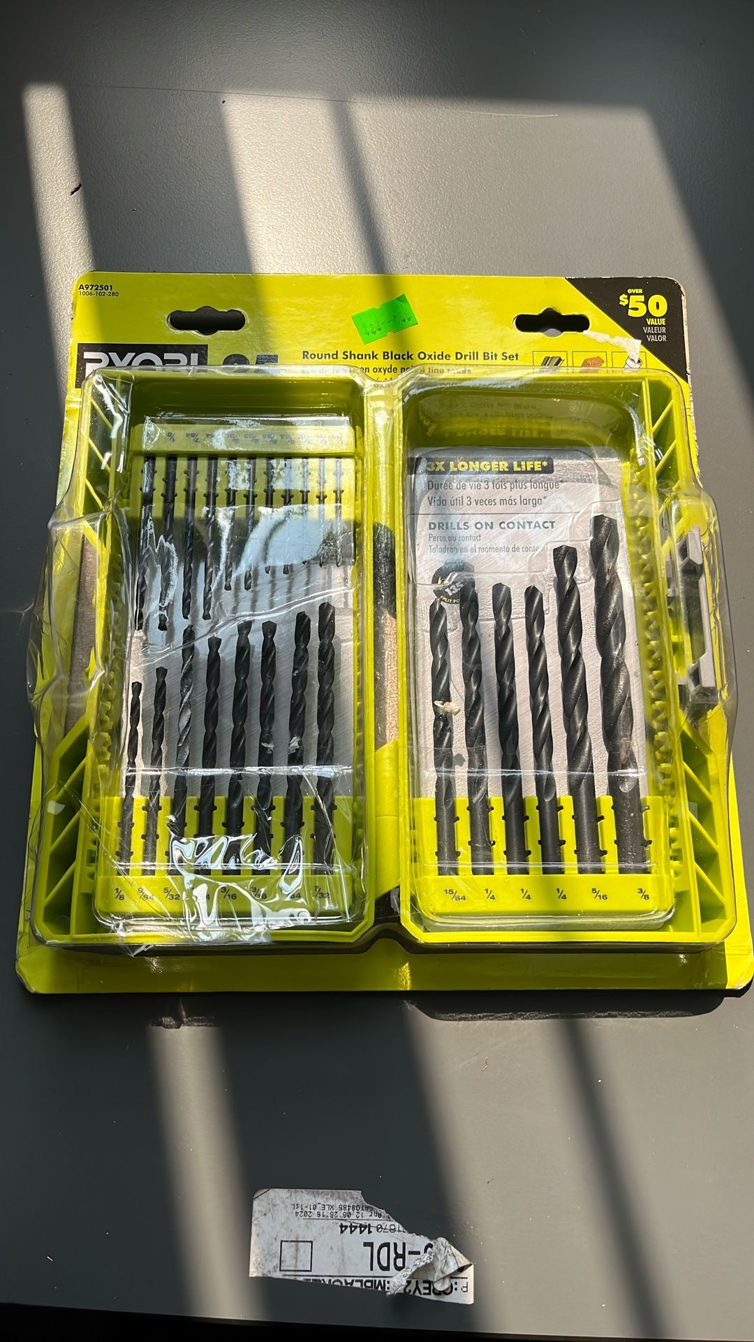 25pc Round Shank Black Oxide Drill Bit Set