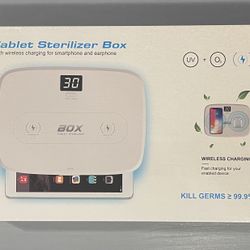 Tablet Sterilizer box with wireless charging for smart phone, Earbuds, Keys, Tablet, Etc.