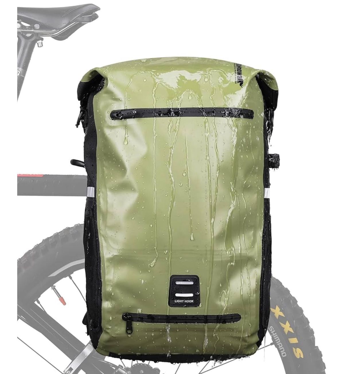 Bike Pannier Bag Multifunctional Bicycle Bag Cycling Bicycle Rear Seat Bag Backpack Bike Trunk Bag Saddle Bag Backseat Pack Bag with Helmet Cover (Dar
