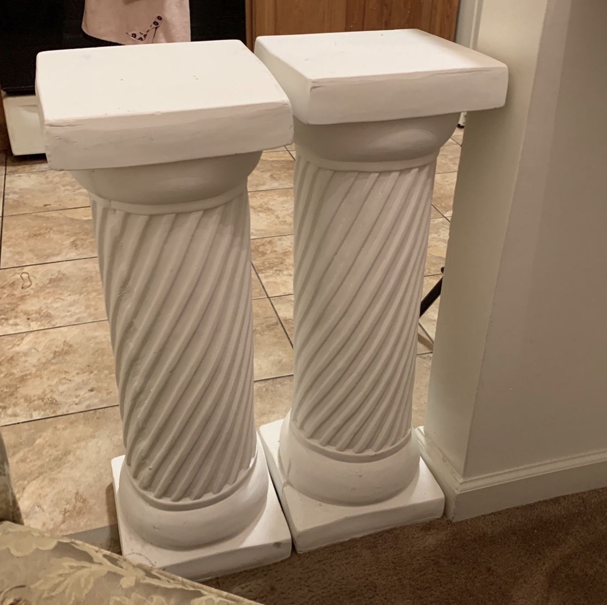 Two White Pedestal
