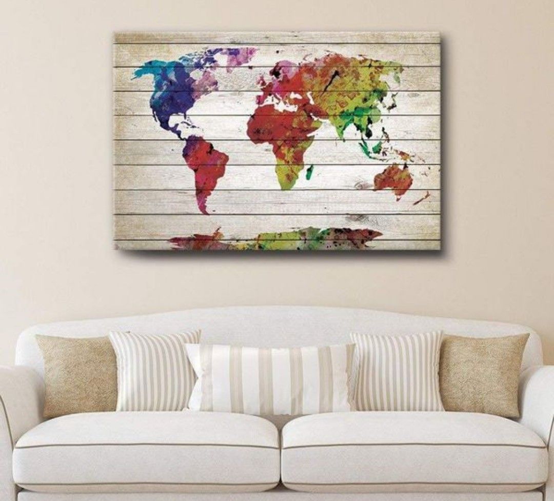 World Canvas Wall Art multicolored rainbow