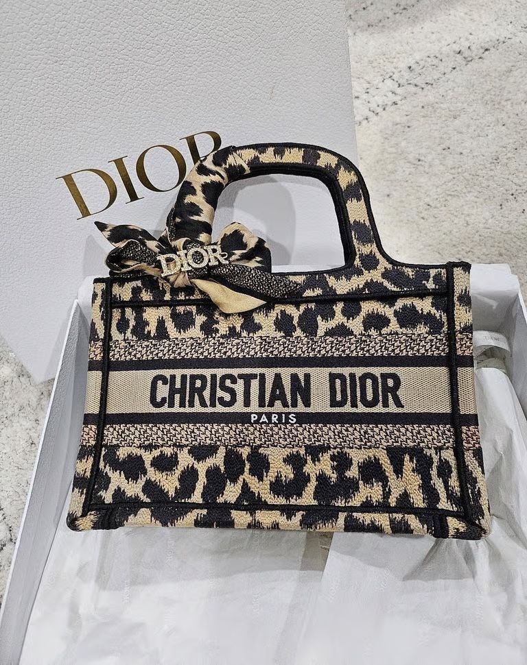 Mini Oblique Leopard Book Tote