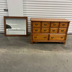 Antique Rock maple furniture Dresser With Mirror &88